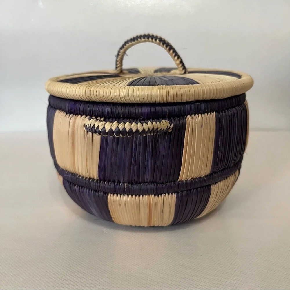 Vintage Hand Woven Tribal Basket